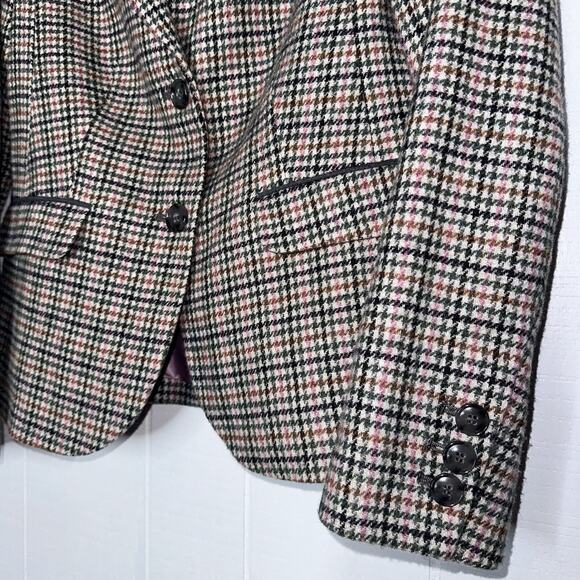 Talbots Women’s Houndstooth Multi Color Blazer Wool Blend Size 4 - Picture 4 of 7